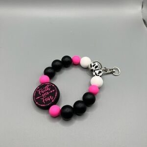 Faith Over Fear Beaded Keychain - Handmade #K0260C